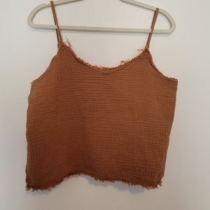 Crop shirt with matching shorts set distressed brown cozy.